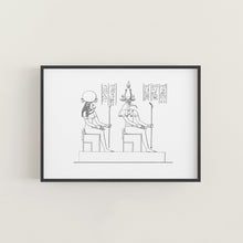 Load image into Gallery viewer, Tefnut and Thoth Ancient Egyptian Hieroglyphics Print No 1
