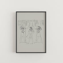 Load image into Gallery viewer, Ramesses II Egyptian Pharoah with Set and Horus Print No 4