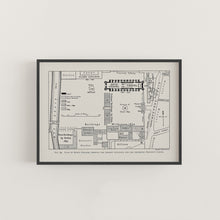 Load image into Gallery viewer, King's College 1897 Cambridge College Floor Plan Print