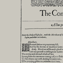 Load image into Gallery viewer, Comedy of Errors Shakespeare First Folio Print