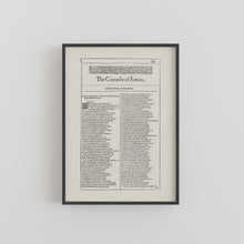 Load image into Gallery viewer, Comedy of Errors Shakespeare First Folio Print