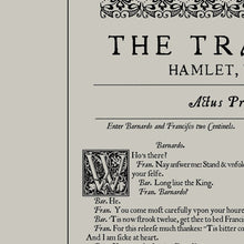 Load image into Gallery viewer, Hamlet First Folio Book Page Print