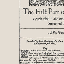 Load image into Gallery viewer, Henry IV Part One First Folio Print