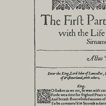 Load image into Gallery viewer, Henry IV Part One First Folio Print