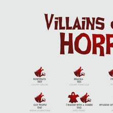 Load image into Gallery viewer, Villains and Subgenres in Horror Films Print