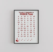 Load image into Gallery viewer, Villains and Subgenres in Horror Films Print