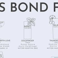 Load image into Gallery viewer, Vices and Villains in James Bond Films Print
