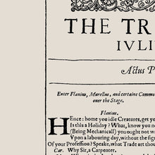 Load image into Gallery viewer, The Tragedy of Julius Caesar First Folio Print