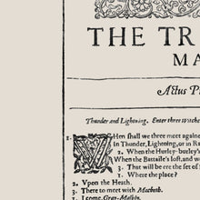 Load image into Gallery viewer, The Tragedy of Macbeth First Folio Print