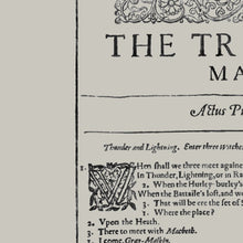 Load image into Gallery viewer, The Tragedy of Macbeth First Folio Print