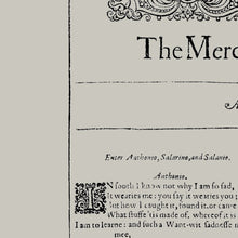 Load image into Gallery viewer, The Merchant of Venice First Folio Print