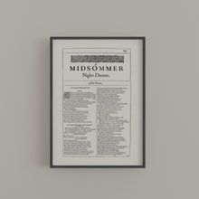Load image into Gallery viewer, A Midsummer Night's Dream First Folio Print