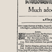 Load image into Gallery viewer, Much Ado About Nothing First Folio Print