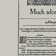 Load image into Gallery viewer, Much Ado About Nothing First Folio Print