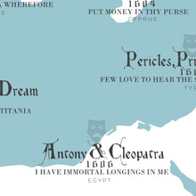 Load image into Gallery viewer, William Shakespeare Map of Plays Print