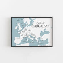 Load image into Gallery viewer, William Shakespeare Map of Plays Print