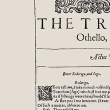 Load image into Gallery viewer, The Tragedy of Othello The Moor of Venice First Folio Print