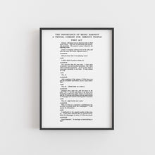 Load image into Gallery viewer, A5 Importance of Being Earnest Book Page Print