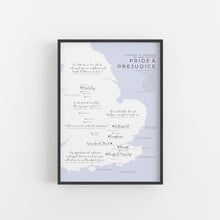 Load image into Gallery viewer, Jane Austen Pride and Prejudice Infographic Print