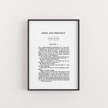 Load image into Gallery viewer, A5 Jane Austen Pride and Prejudice Book Page Print