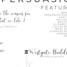 Load image into Gallery viewer, Jane Austen Persuasion Infographic Map Print
