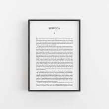 Load image into Gallery viewer, A5 Rebecca by Daphne du Maurier Book Page Print