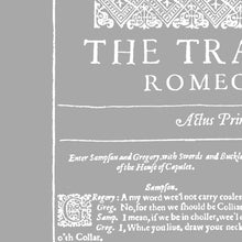 Load image into Gallery viewer, The Tragedy of Romeo and Juliet First Folio Print