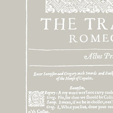 Load image into Gallery viewer, The Tragedy of Romeo and Juliet First Folio Print
