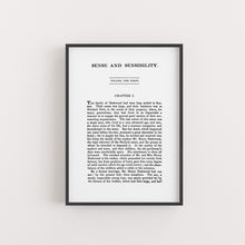Load image into Gallery viewer, A5 Jane Austen Sense and Sensibility Book Page Print