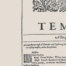 Load image into Gallery viewer, The Tempest William Shakespeare First Folio Print
