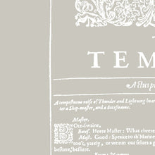 Load image into Gallery viewer, The Tempest William Shakespeare First Folio Print