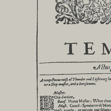 Load image into Gallery viewer, The Tempest William Shakespeare First Folio Print