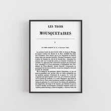 Load image into Gallery viewer, A5 The Three Musketeers Alexandre Dumas Book Page Print