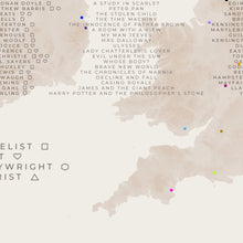 Load image into Gallery viewer, Wordsmiths' Birthplaces in the British Isles Map Print