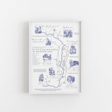 Load image into Gallery viewer, Alice's Adventures in Wonderland Map Print A3 A2
