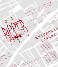 Load image into Gallery viewer, Jack The Ripper Serial Killer Map Print
