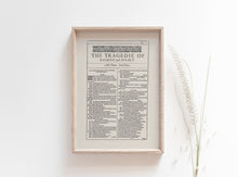 Load image into Gallery viewer, Romantic Print Set of 3 Shakespeare's First Folio