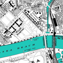 Load image into Gallery viewer, London River Thames Vintage Triptech Map Print Set of 3