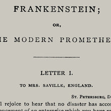 Load image into Gallery viewer, A5 Frankenstein Book Page Print - Mary Shelley