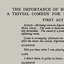 Load image into Gallery viewer, A5 Importance of Being Earnest Book Page Print