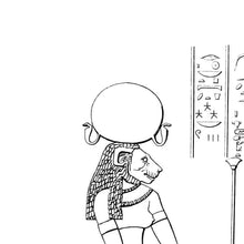Load image into Gallery viewer, Tefnut and Thoth Ancient Egyptian Hieroglyphics Print No 1