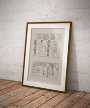 Load image into Gallery viewer, Ancient Egyptian Osiris Tefnut Isis Hieroglyphics Print No 2