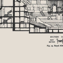 Load image into Gallery viewer, Royal Albert Hall Architectural Blueprint Art Print