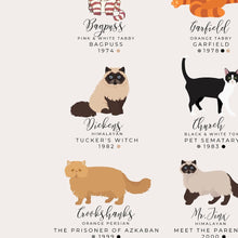 Load image into Gallery viewer, Cats in Film, TV and Books Print