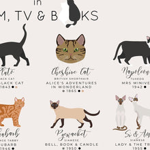 Load image into Gallery viewer, Cats in Film, TV and Books Print