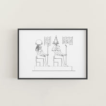 Load image into Gallery viewer, Tefnut and Thoth Ancient Egyptian Hieroglyphics Print No 1
