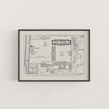 Load image into Gallery viewer, King&#39;s College 1897 Cambridge College Floor Plan Print
