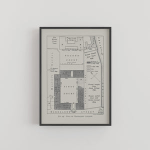 Magdalene College Cambridge Floor Plan Print