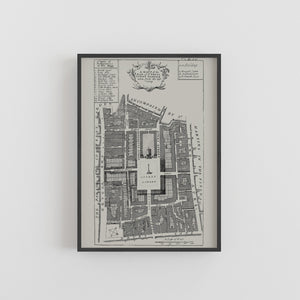 Covent Garden London Vintage Street Map Print