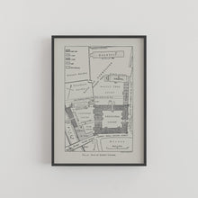 Load image into Gallery viewer, Queen&#39;s College Cambridge University Floor Plan Print
